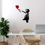 Wallity Banksy - 13-1 Escultura de pared metálica roja y negra